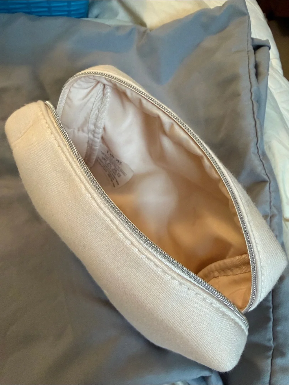 Dior Cream CD Logo Cosmetic Pouch